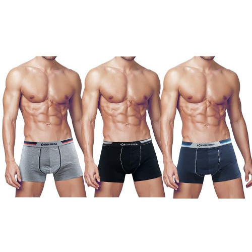 Superga Pack 4 Boxer Uomo Mutande Elasticizzate In Cotone Vari Colori - Art. 452